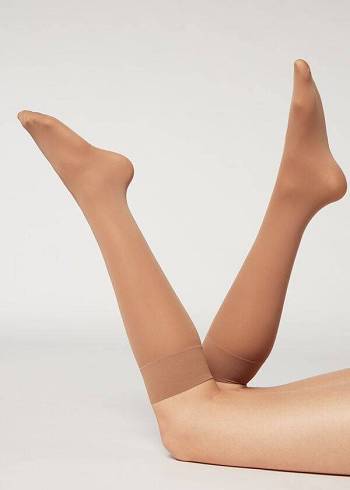 Calzedonia 30 Denier Semi Opaque Microfiber Knee-Highs Long Sokken Dames Beige | NL1960DN