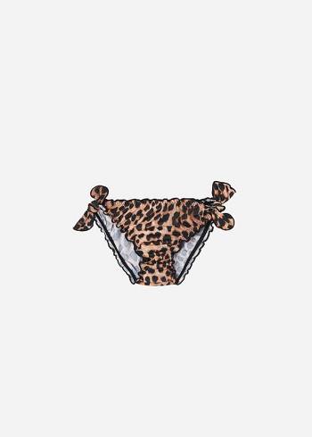 Calzedonia Animal Print Bottom Bilbao Badpakken Kinderen Zwart Bruin | NL1172TV