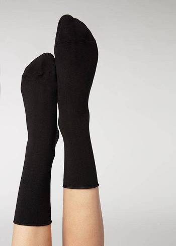 Calzedonia Ankle with Cashmere Kort Sokken Dames Zwart | NL1846EX