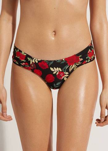 Calzedonia Brazilian Reversible Ruched Nizza Bikinibroekjes Dames Roze Rood | NL2872BC