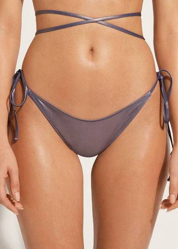 Calzedonia Brazilian Side Tie Daytona Bikinibroekjes Dames Blauw | NL2868WY