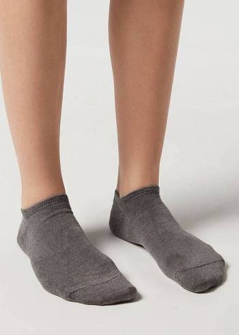 Calzedonia Cashmere Blend No-Show Sokken Heren Grijs | NL1309SO