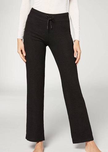 Calzedonia Cashmere Rechtdoor Broek Dames Zwart | NL1471KI