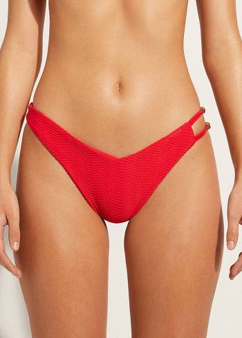 Calzedonia Chevron High-Cut Brazilian Casablanca Bikinibroekjes Dames Rood | NL2838FM