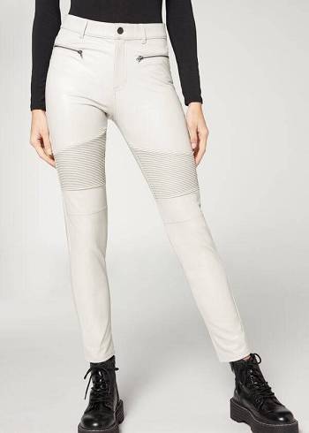 Calzedonia Coated Thermal Mager Biker Broek Dames Wit | NL1468GL