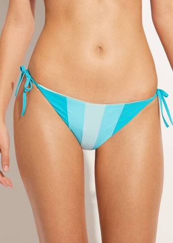 Calzedonia Color Block String Azzorre Bikinibroekjes Dames Turquoise Groen | NL2820TV