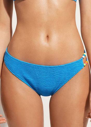 Calzedonia Crinkled San Diego Bikinibroekjes Dames Blauw | NL2816OR