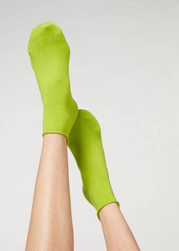 Calzedonia Cuffless Kort in Katoenen Sokken Dames Groen | NL1798UT