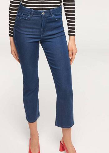 Calzedonia Eco Light Flared Cropped Denim Jeans Dames Donkerblauw | NL1618OR