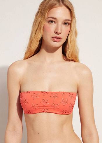 Calzedonia Gewatteerd Bandeau Corfù Bikinitopjes Dames Koraal Oranje | NL2406BC