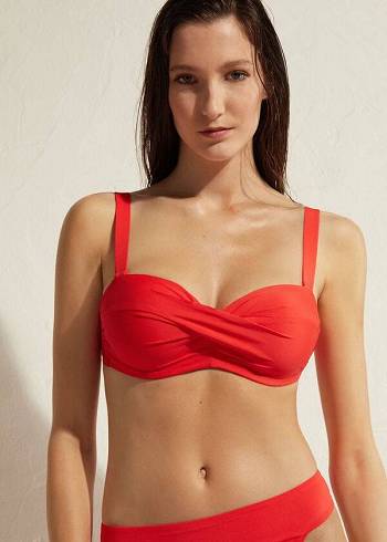 Calzedonia Gewatteerd Bandeau Indonesia Bikinitopjes Dames Rood | NL2400RW