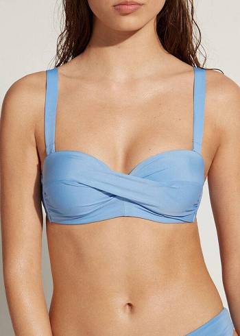 Calzedonia Gewatteerd Bandeau Indonesia Bikinitopjes Dames Blauw | NL2402WY