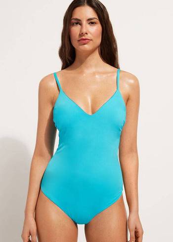 Calzedonia Gewatteerd One-Piece Indonesia Badpakken Dames Turquoise | NL2008OR