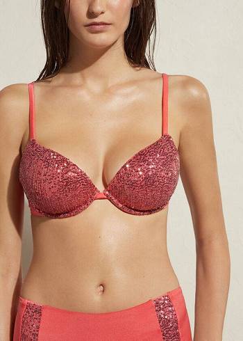 Calzedonia Gewatteerd Push-Up Cannes Bikinitopjes Dames Roze | NL2353NB