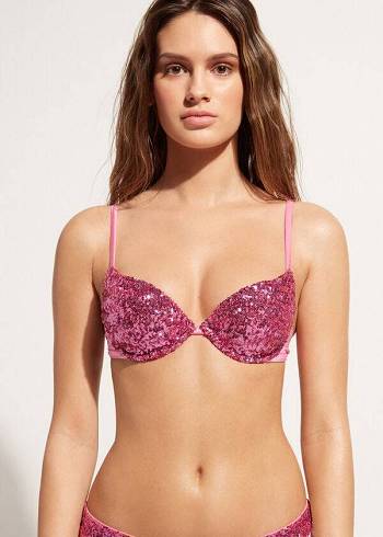 Calzedonia Gewatteerd Push-Up Cannes rosa Bikinitopjes Dames Roze | NL2347TV