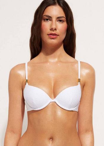 Calzedonia Gewatteerd Push-Up Casablanca Bikinitopjes Dames Wit | NL2343OR