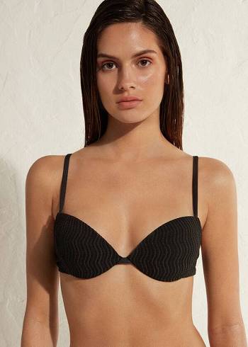 Calzedonia Gewatteerd Push-Up Mykonos Bikinitopjes Dames Zwart | NL2324WY