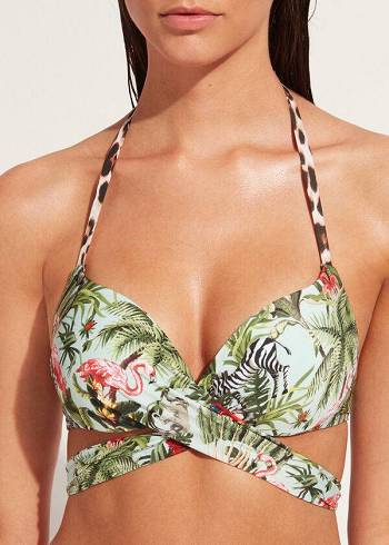 Calzedonia Gewatteerd Push-Up Nairobi Eco Bikinitopjes Dames Groen | NL2320YU