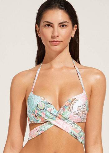 Calzedonia Gewatteerd Push-Up Saint Tropez Bikinitopjes Dames Blauw | NL2315AP