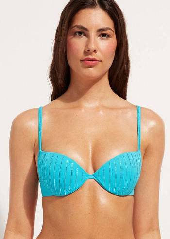 Calzedonia Gewatteerd Push Up Shanghai Bikinitopjes Dames Turquoise | NL2357XF