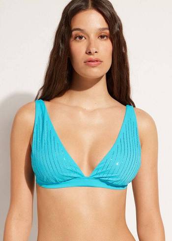 Calzedonia Gewatteerd Triangle Shanghai Bikinitopjes Dames Turquoise | NL2255CE