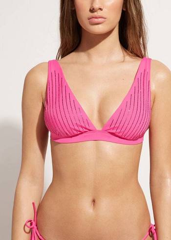 Calzedonia Gewatteerd Triangle Shanghai Bikinitopjes Dames Roze | NL2256VD