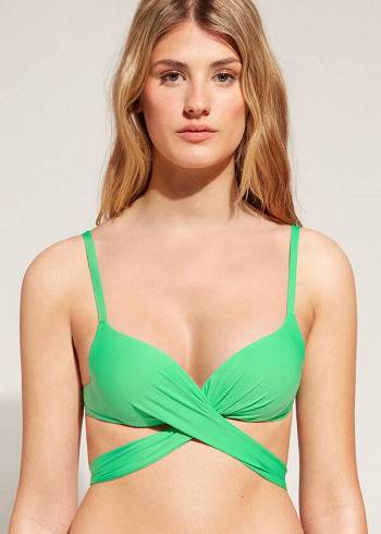 Calzedonia Graduated Gewatteerd Push Up Indonesia Bikinitopjes Dames Groen | NL2470SO