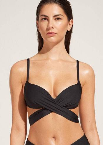 Calzedonia Graduated Gewatteerd Push Up Indonesia Bikinitopjes Dames Zwart | NL2471AP