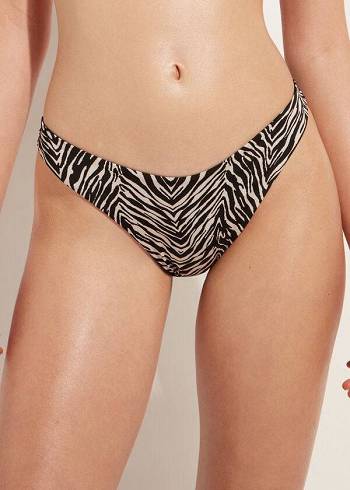 Calzedonia High-Cut Brazilian Nairobi Bikinibroekjes Dames Zwart | NL2742SO