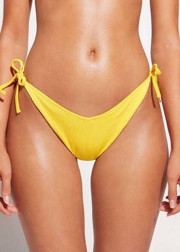 Calzedonia High Cut V-shaped Brazilian New York Bikinibroekjes Dames Geel | NL2791IS