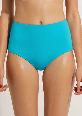 Calzedonia High-Rise Shaping Indonesia Bikinibroekjes Dames Turquoise Groen | NL2739GL