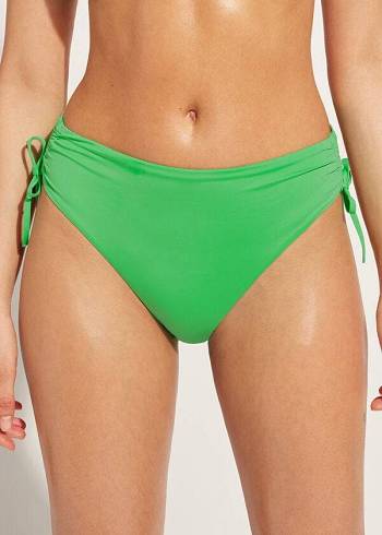 Calzedonia High-Taille Drawstring Indonesia Bikinibroekjes Dames Groen | NL2735LH