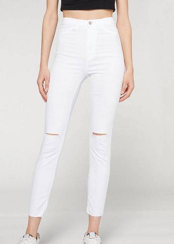 Calzedonia High-Taille Mager Jeans Dames Wit | NL1589YU