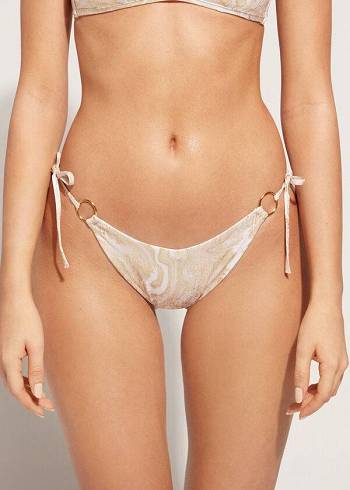 Calzedonia High V-Cut Brazilian Melbourne Bikinibroekjes Dames Goud | NL2780QZ