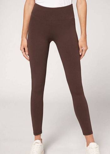 Calzedonia Katoenen Leggings Dames Bruin | NL1551ZG