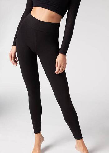 Calzedonia Katoenen Leggings Dames Zwart | NL1552XF