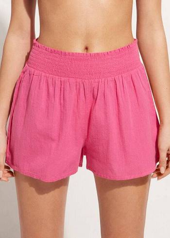 Calzedonia Katoenen Shorts Cover-ups Dames Roze | NL2068JJ