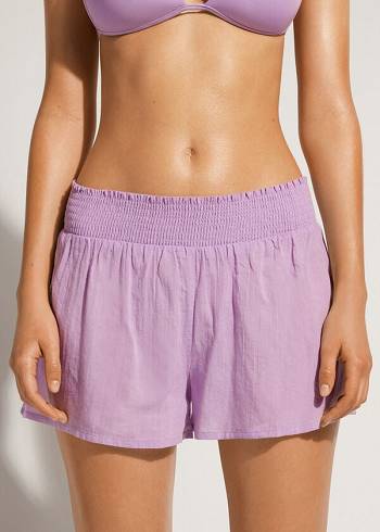 Calzedonia Katoenen Shorts Cover-ups Dames Paars | NL2071ZG