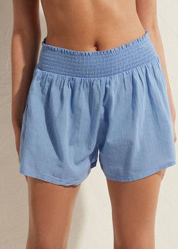 Calzedonia Katoenen Shorts Cover-ups Dames Blauw | NL2073CE