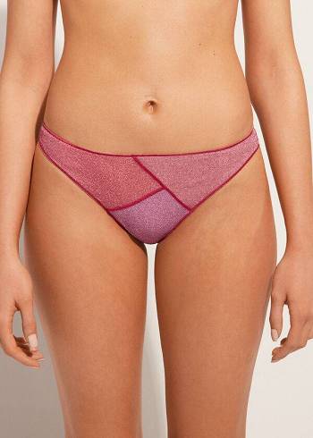 Calzedonia Lamé Lisbona Bikinibroekjes Dames Roze | NL2702IS