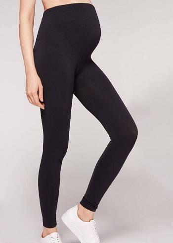 Calzedonia Maternity Opaque Footless Leggings Dames Zwart | NL1441FM