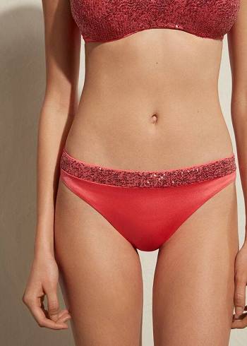 Calzedonia Sequined Cannes Bikinibroekjes Dames Roze | NL2654EX