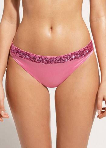 Calzedonia Sequined Cannes rosa Bikinibroekjes Dames Roze | NL2651YU