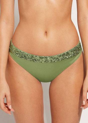 Calzedonia Sequined Cannes rosa Bikinibroekjes Dames Groen | NL2653RW