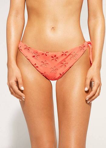 Calzedonia Side Tie Brazilian Corfù Bikinibroekjes Dames Koraal Oranje | NL2633YU