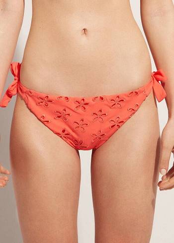 Calzedonia Side Tie Corfù Bikinibroekjes Dames Koraal Oranje | NL2630OR