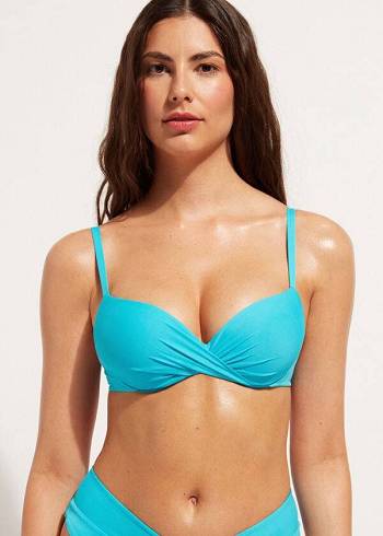 Calzedonia Soft Graduated Super Gewatteerd Push-up Indonesia Bikinitopjes Dames Turquoise | NL2231BC