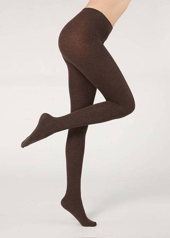 Calzedonia Soft Modal and Cashmere Blend Opaque Hardloopbroek Dames Bruin | NL3126PQ