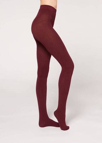 Calzedonia Soft Modal and Cashmere Blend Opaque Hardloopbroek Dames Bordeaux | NL3132RW