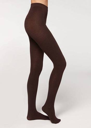 Calzedonia Soft Modal and Cashmere Blend Opaque Hardloopbroek Dames Koffie | NL3133EX